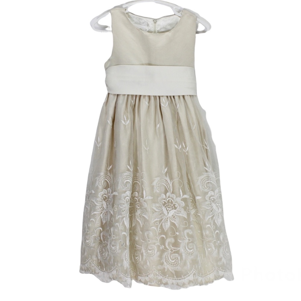 CINDERELLA Lace Satin Dress Champagne Ivory Cream Wedding Princess Size